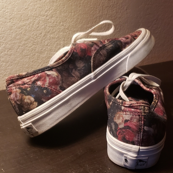 Moody Floral Vans Authentic - Picture 2 of 4